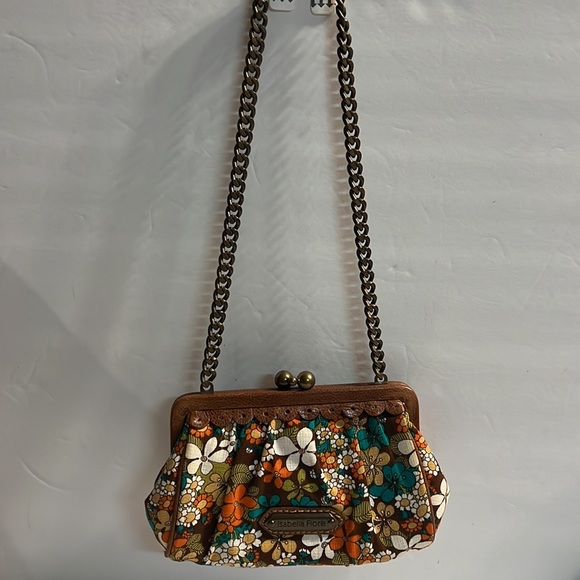 Isabella Fiore small designer bag   Floral pattern with clear sequins scattered - Picture 3 of 7